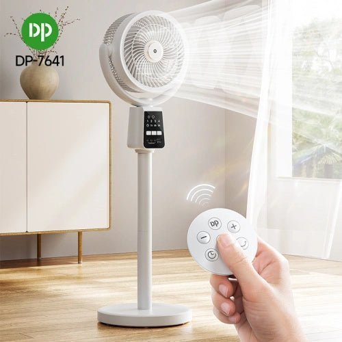Solar Rechargeable Standing Fan with Remote Control & LED Bulbs - ventylate