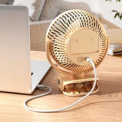 Adjustable USB Rechargeable Mini Clip - On Desk Fan - ventylate